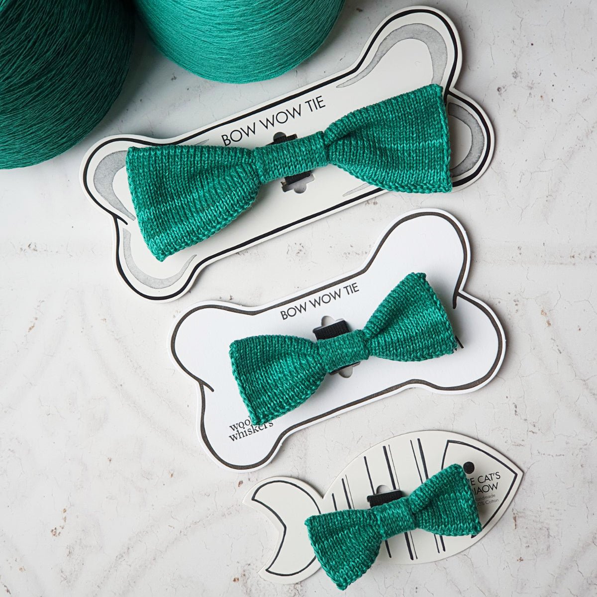 ECO Cat/Dog Bow Tie: Jade Green - Wool & Water