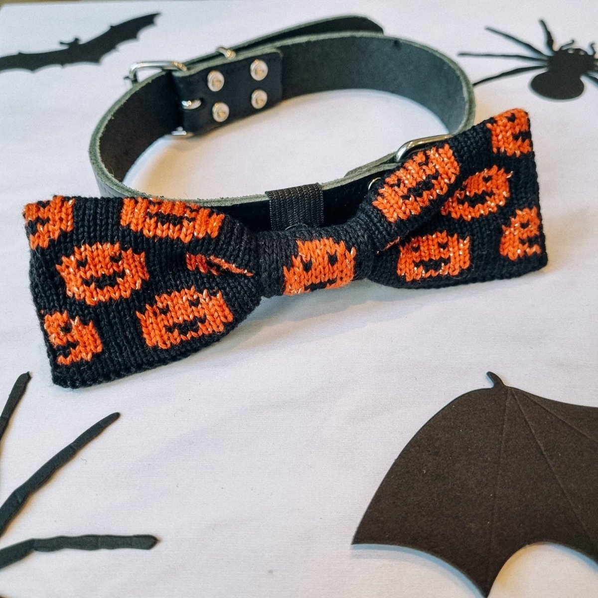 Large Dog Bow Tie: Halloween Pumpkins - Wool & Water
