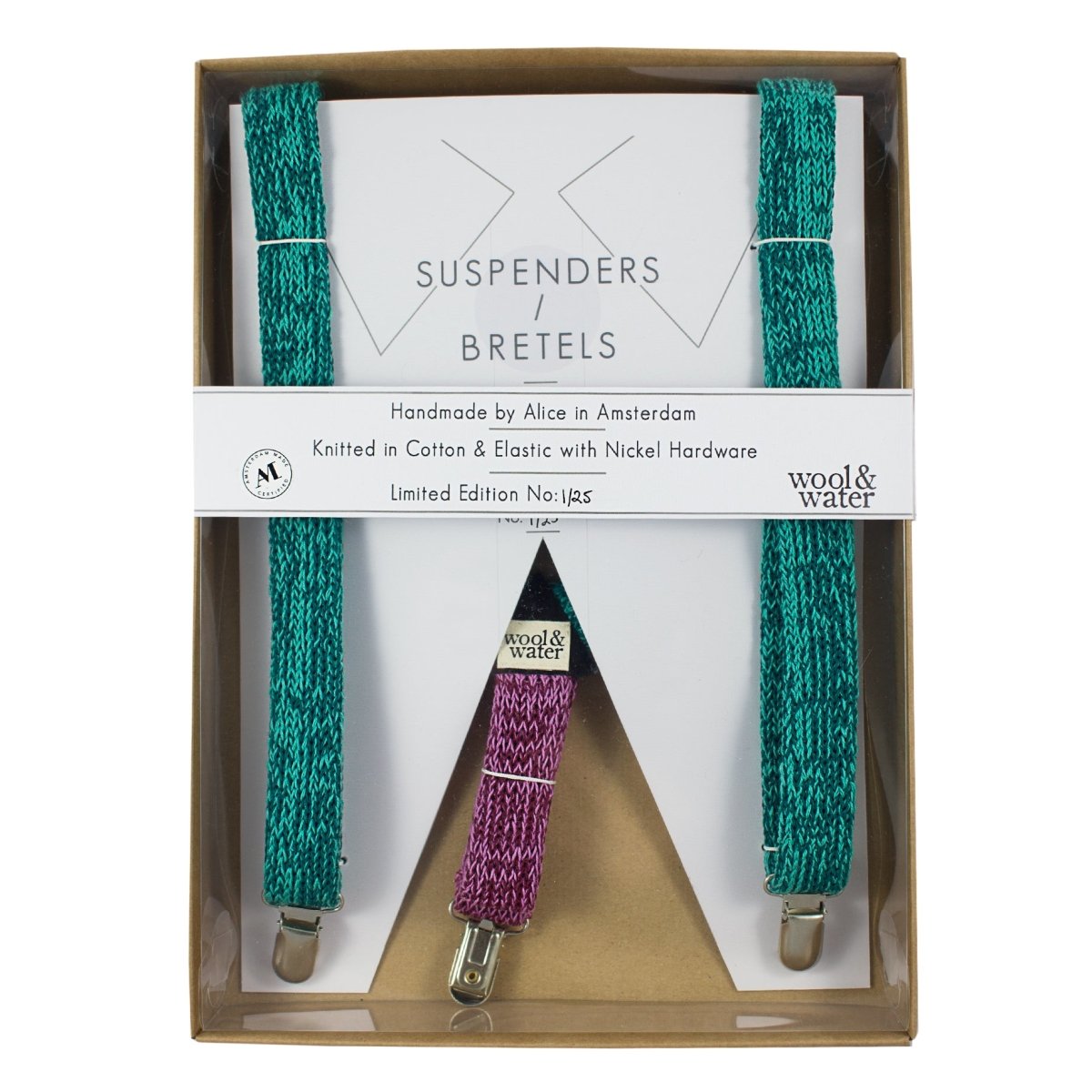 Mint Green Suspenders / Bretels - Wool & Water