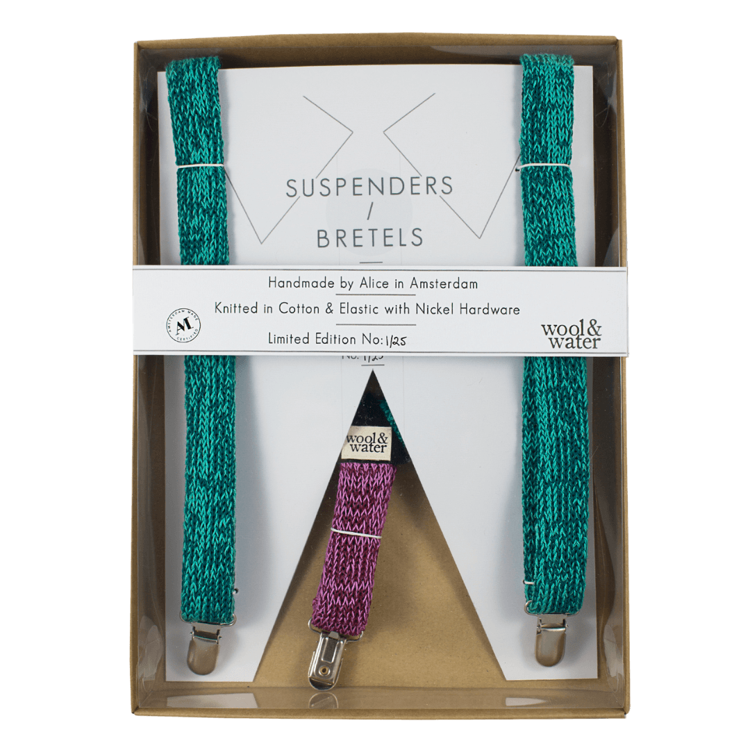Mint Green Suspenders / Bretels - Wool & Water