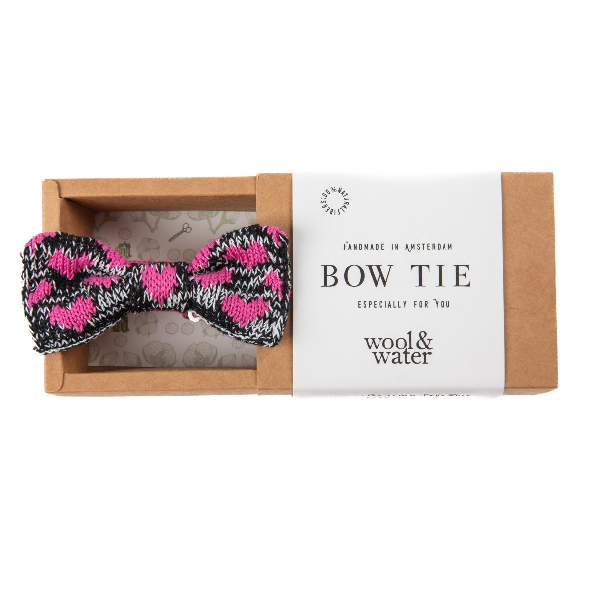 Pink Punk Hearts Bow Tie - Wool & Water