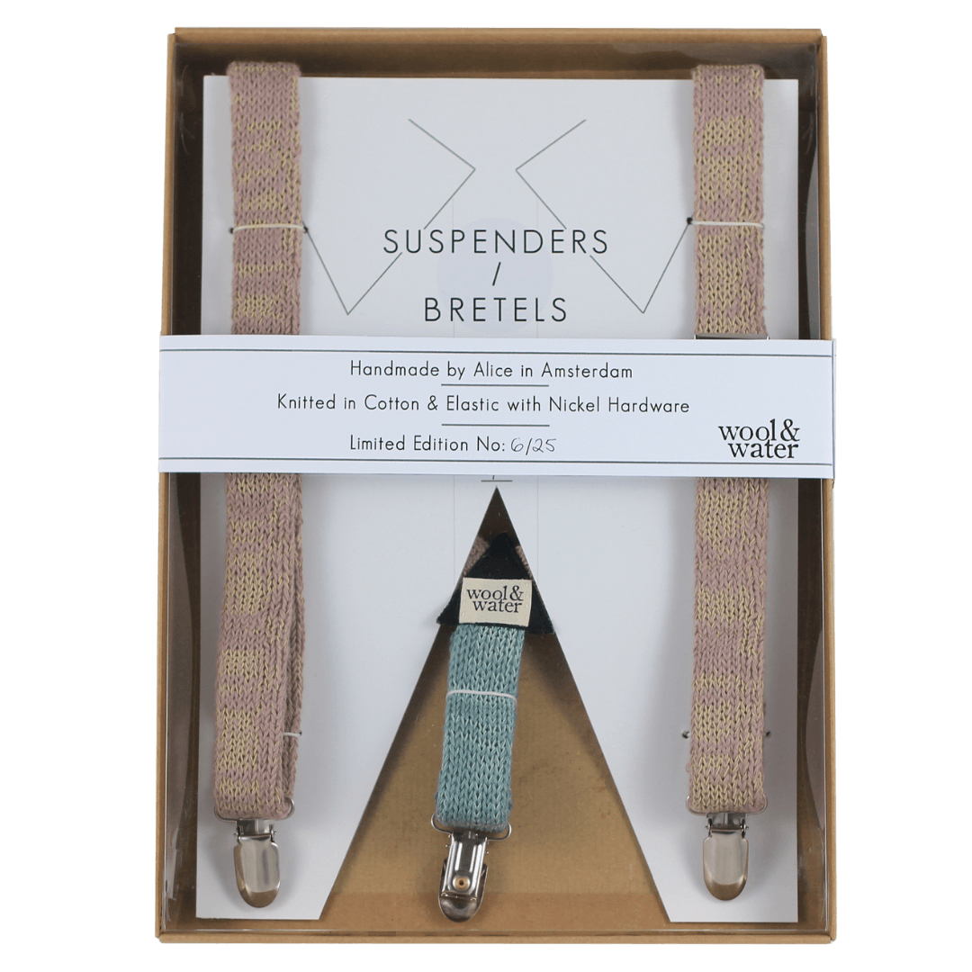 Pink Suspenders / Bretels - Wool & Water