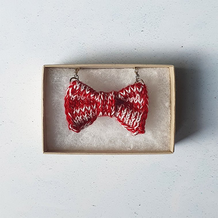 Red Bow Tie Necklace - Wool & Water