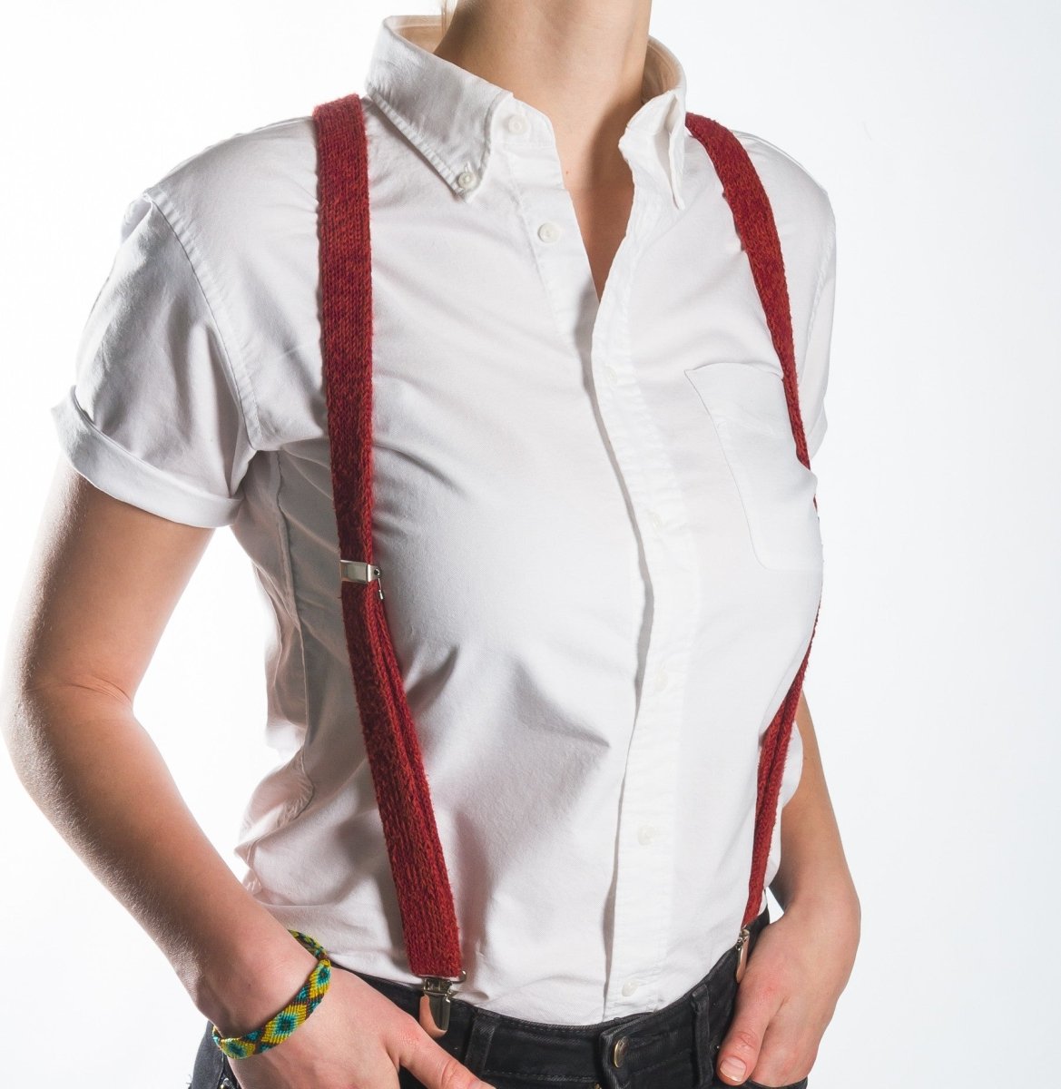 Red Suspenders / Bretels - Wool & Water