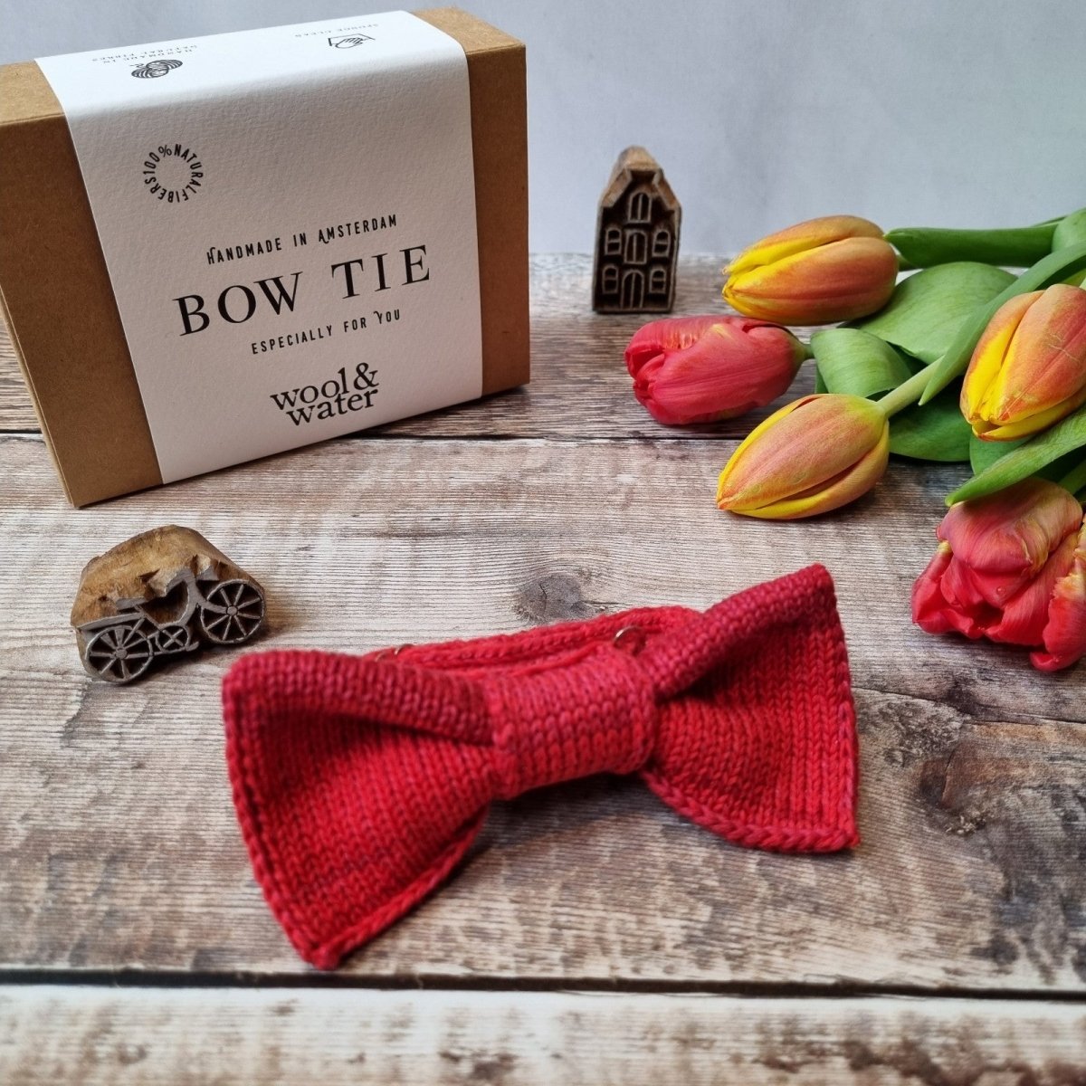 Red Tulip Bow Tie - Wool & Water