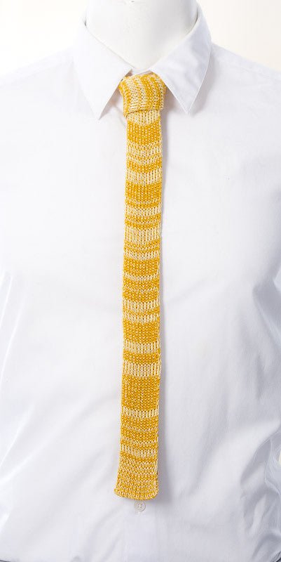Skinny Tie: Mustard Yellow Mix (Textured) - Wool & Water