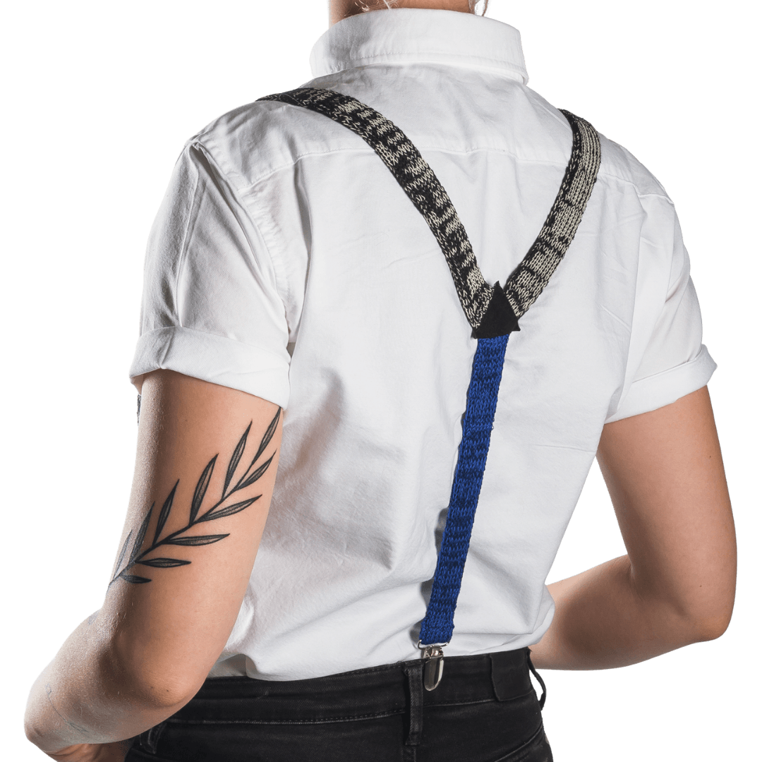 Black and Cream Suspenders / Bretels