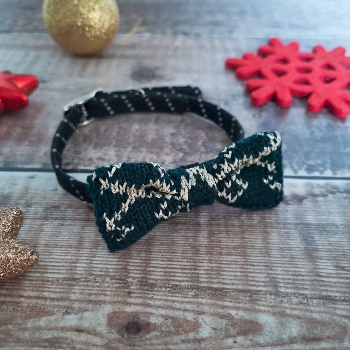 Cat / Tiny Dog Bow Tie: Festive Sparkle - Wool & Water