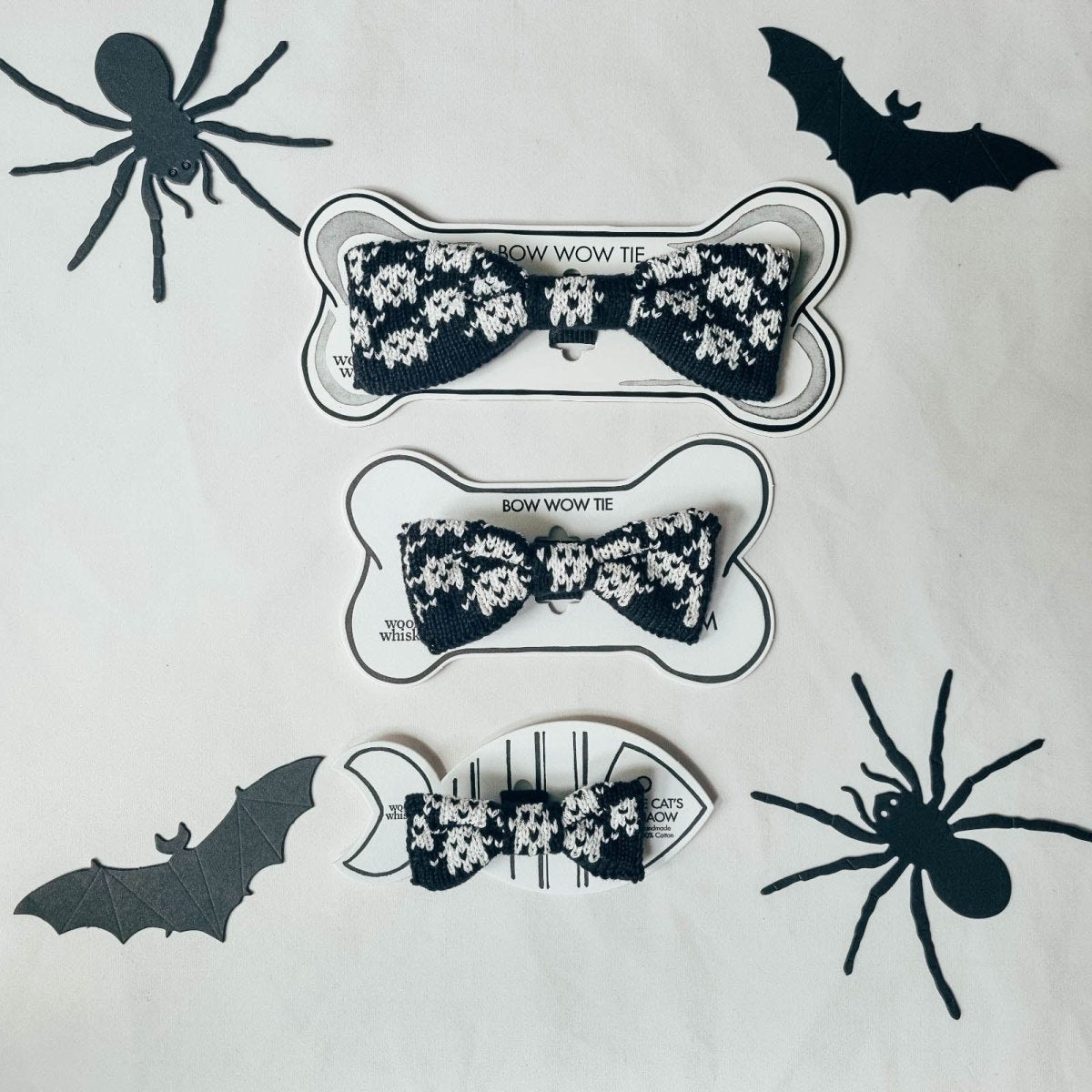 Cat / Tiny Dog Bow Tie: Spooky Ghosts - Wool & Water