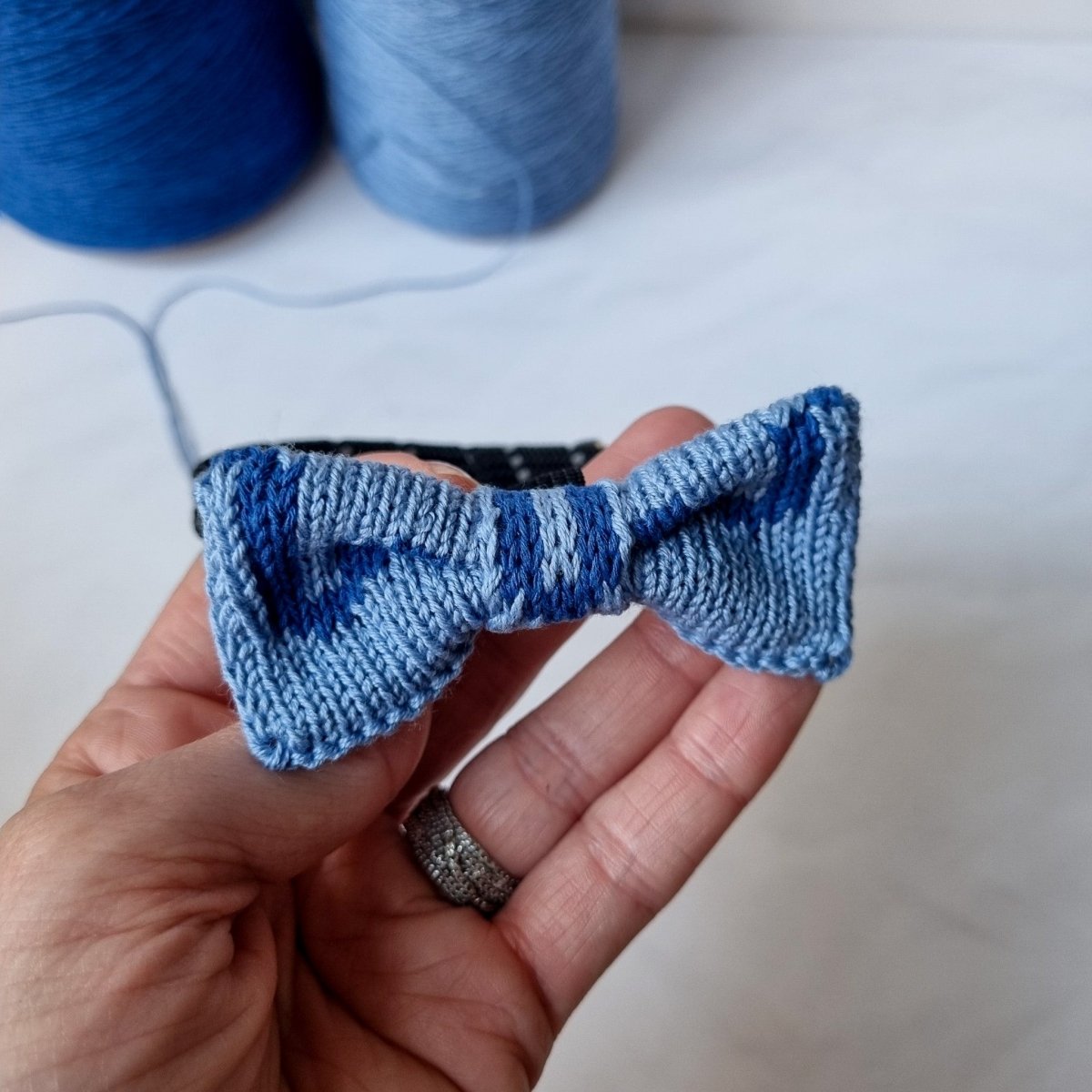 Cat/Tiny Dog Bow Tie: Blue Wave - Wool & Water