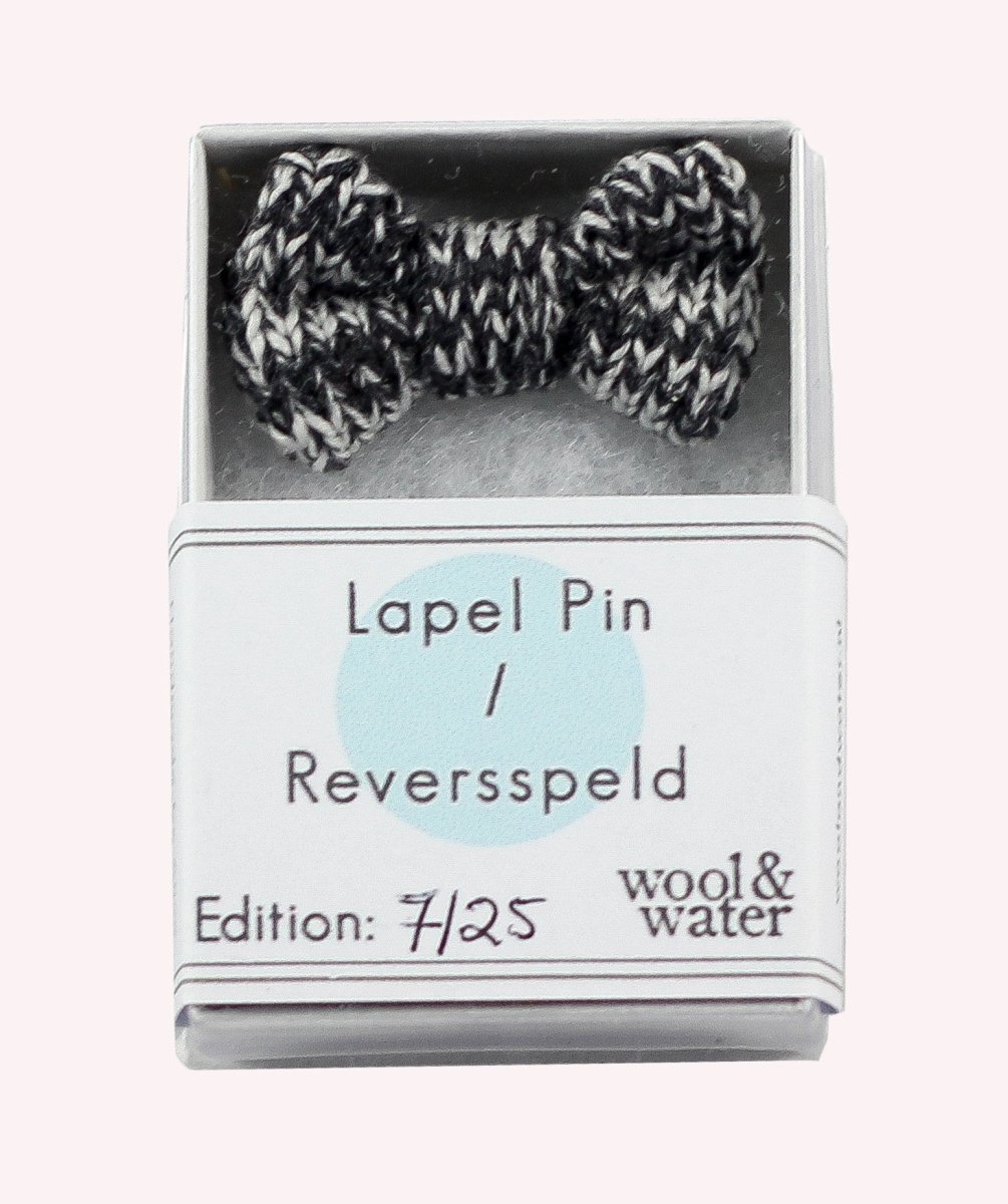 Grey/White Bow Tie Pin - Wool & Water