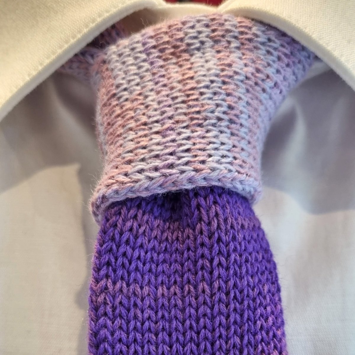 Knitted Tie: Purple + Lilac - Wool & Water
