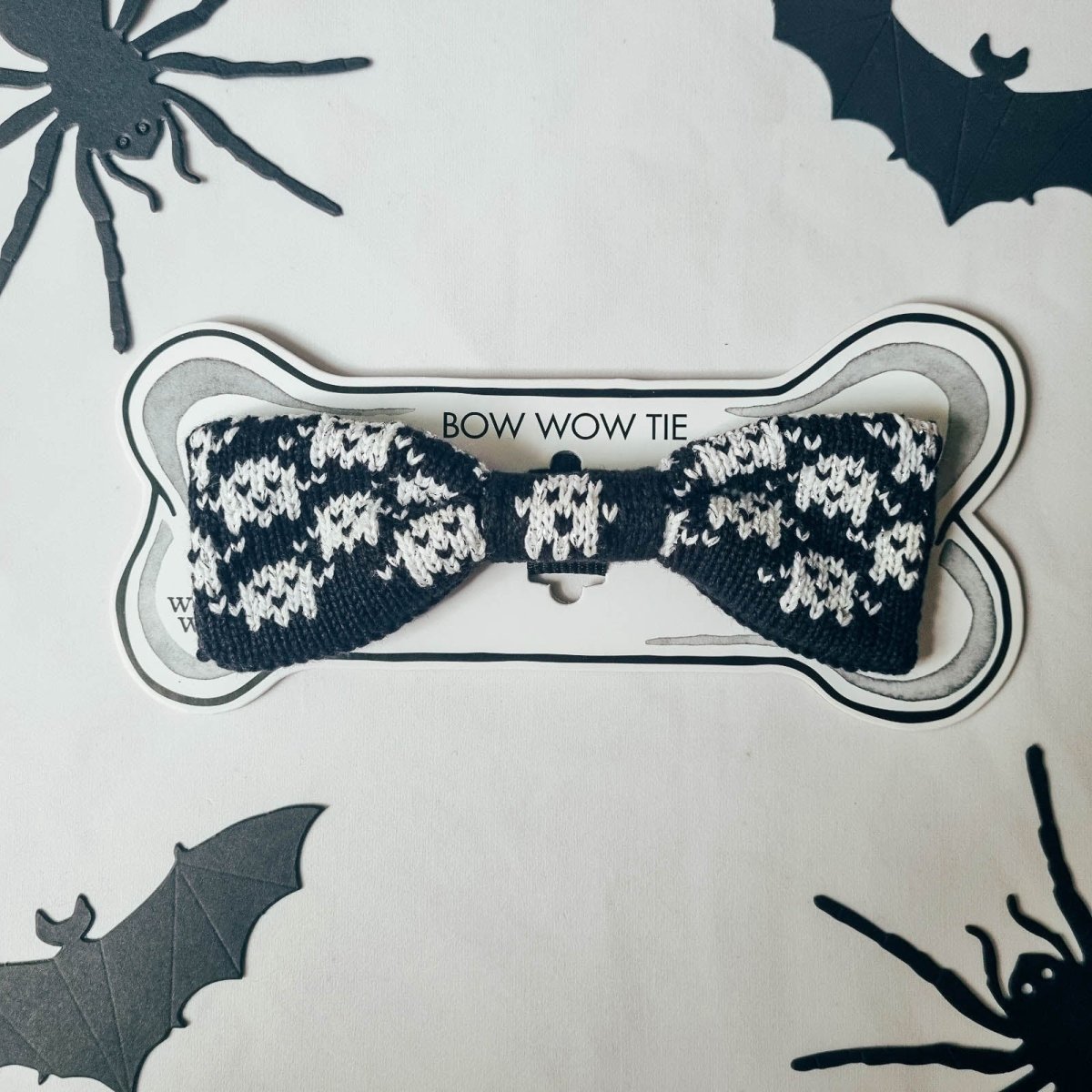 Large Dog Bow Tie: Spooky Ghosts - Wool & Water