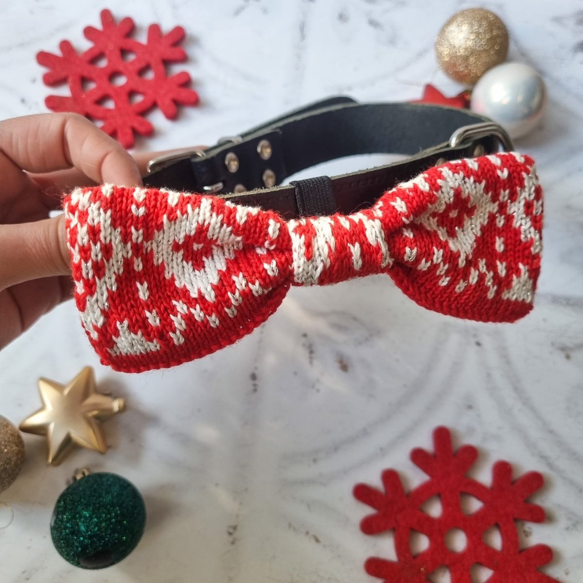 Large Dog Bow Tie : Winter Hygge - Wool & Water