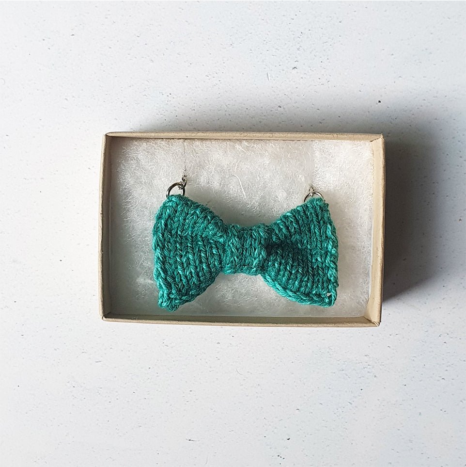 Mini Bow Tie Necklace: Jade Green - Wool & Water