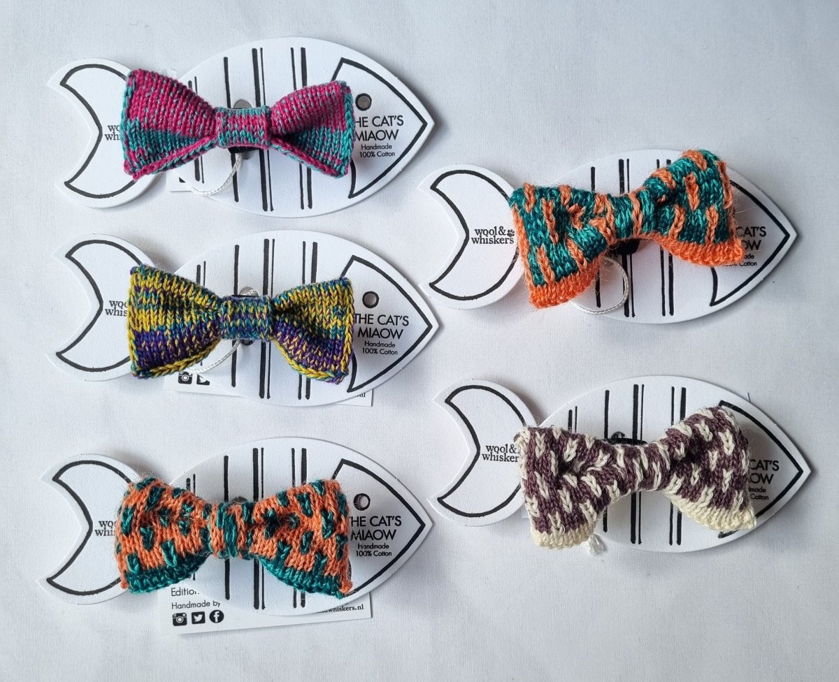 One Off Designs: Cat / Tiny Dog Bow Ties - Wool & Water