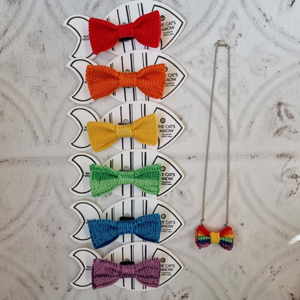 RainBOW Cat Bow Tie + Necklace Set (Special Edition) - Wool & Water