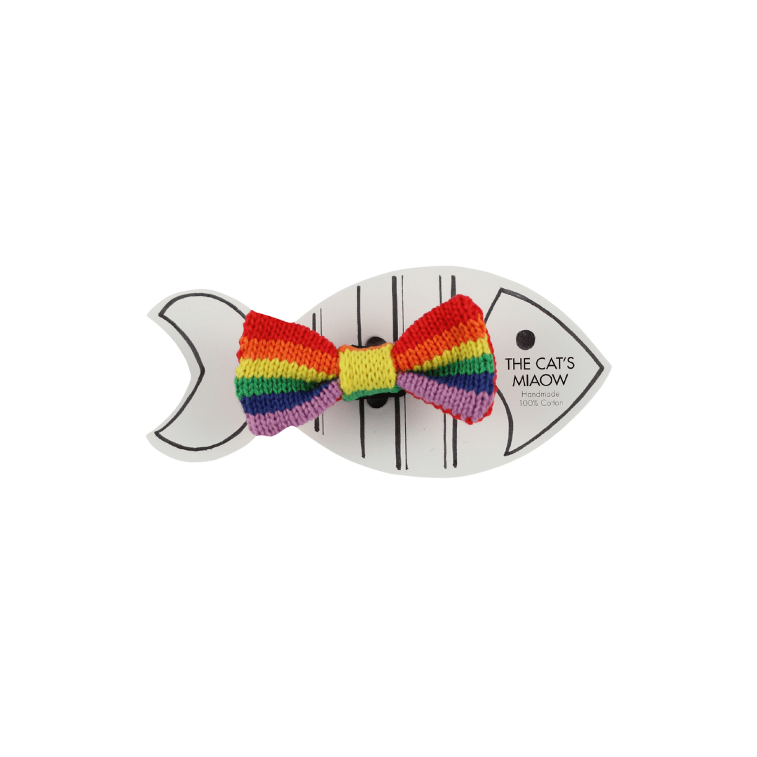 Rainbow / PRIDE Cat Bow Tie: Cat and Tiny Dogs - Wool & Water