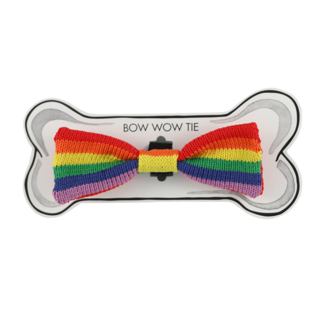 Rainbow / PRIDE Dog Bow Tie: Large Dog - Wool & Water