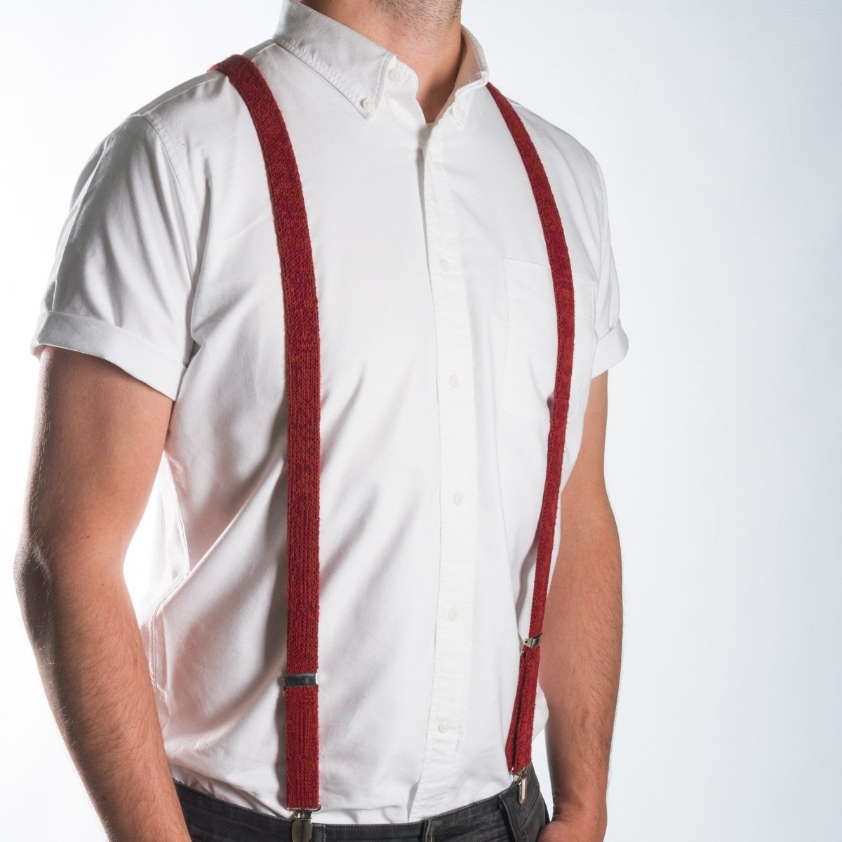 Red Suspenders / Bretels - Wool & Water