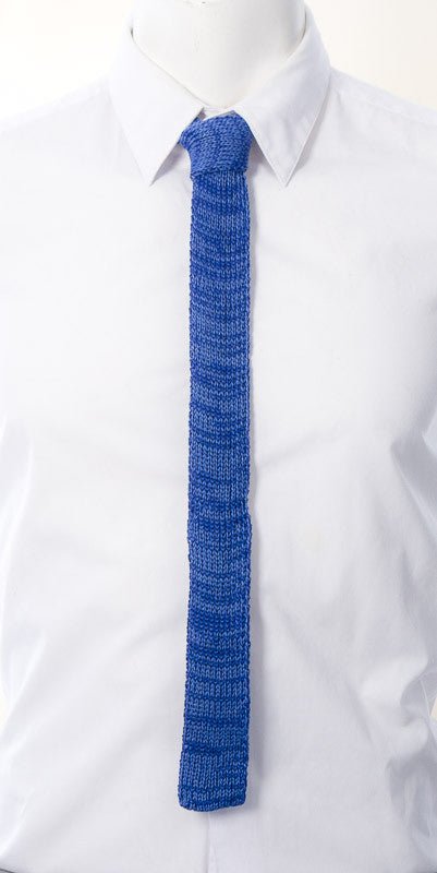Skinny Tie: Blue Mix (Textured) - Wool & Water