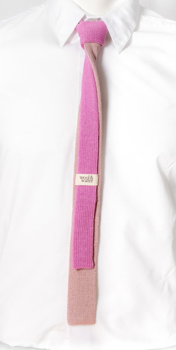 Skinny Tie: Orchid and Thistle (Contrast Knot) - Wool & Water
