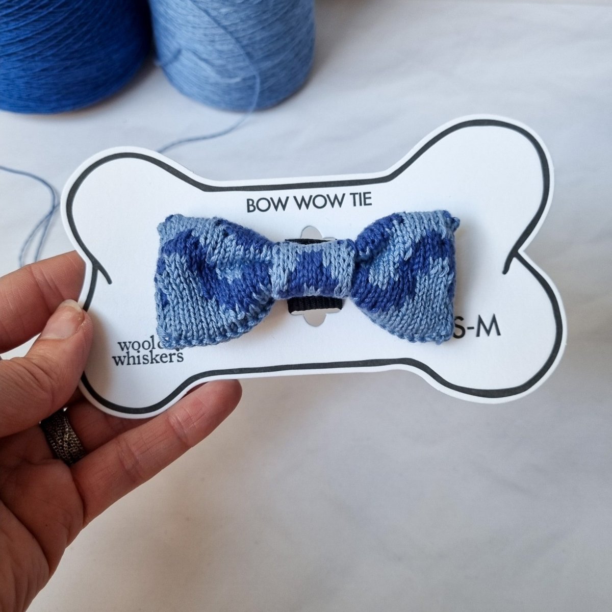 Small - Medium Dog Bow Tie: Blue Wave - Wool & Water
