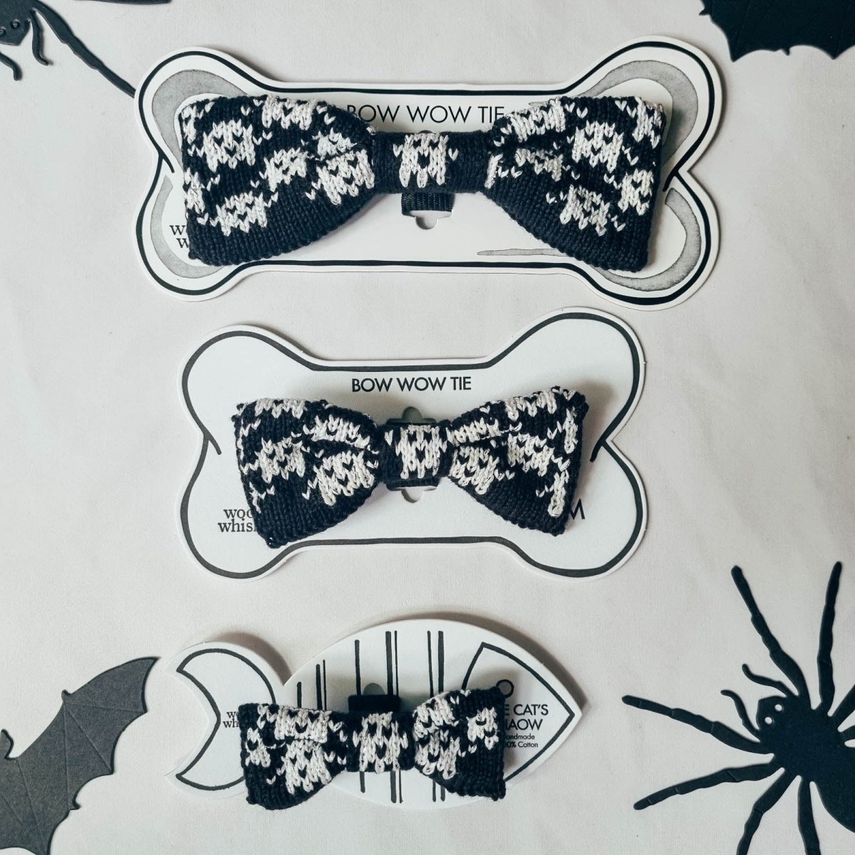 Small - Medium Dog Bow Tie: Spooky Ghosts - Wool & Water